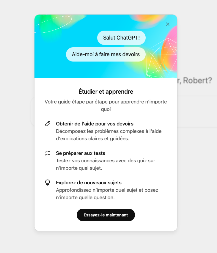 🧠 Nouveau mode Study dans ChatGPT : Apprendre, pas juste répondre